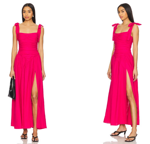 Maxi abito bardot - bardot, rosa