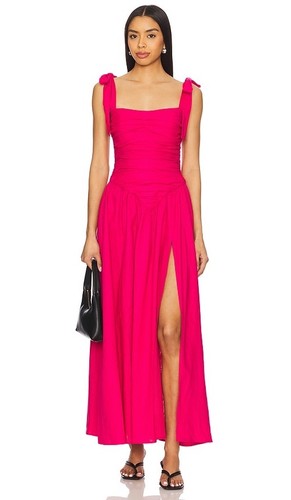 Maxi abito lino bardot - maxi, in