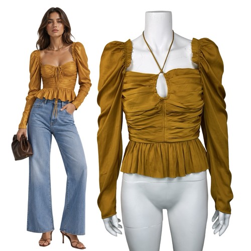 Top blusa peplo - in, raso